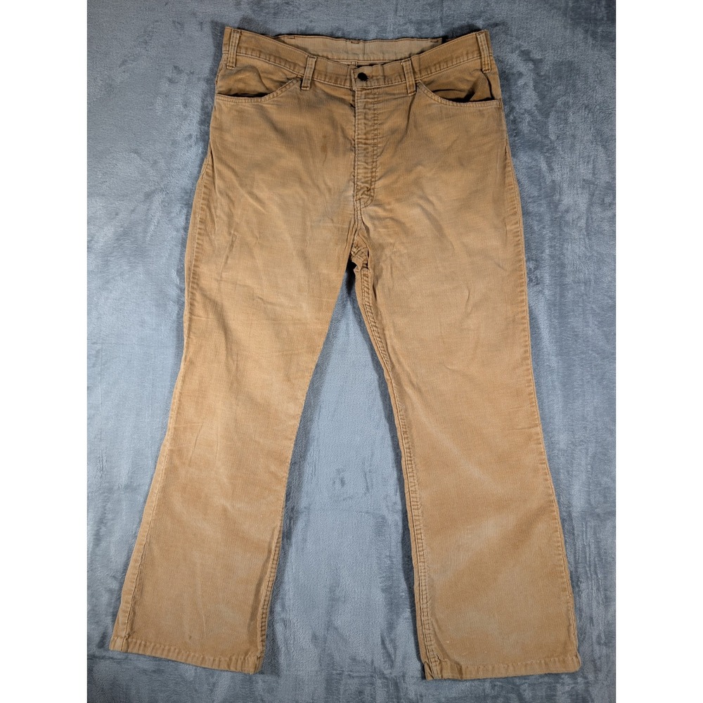 Vintage Levi's Men's 36x28 Tan Corduroy Straight Leg White Tab Pants 70s 80s